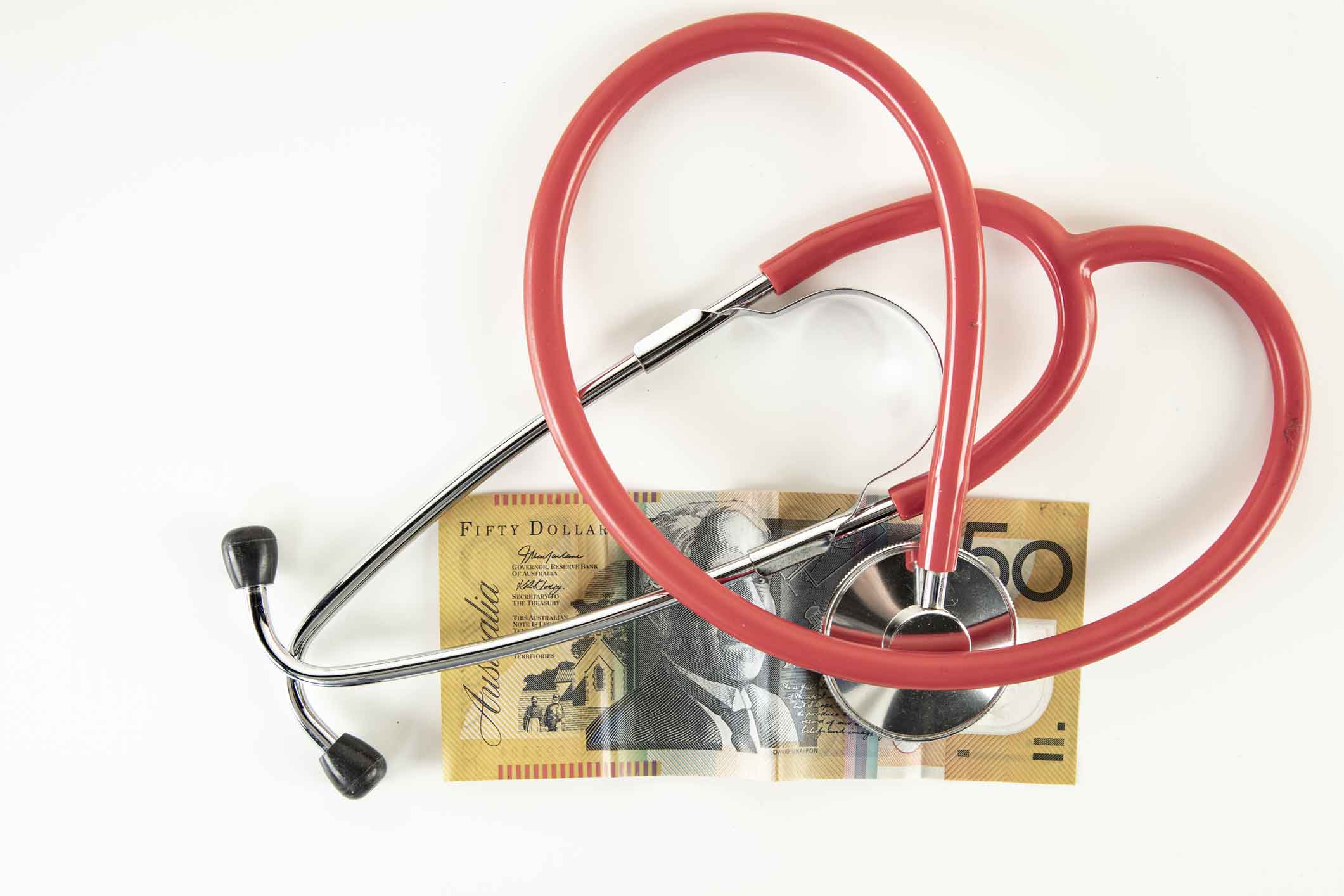 A fifty dollar note and a stethoscope