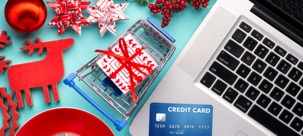 Credit card shopping festive